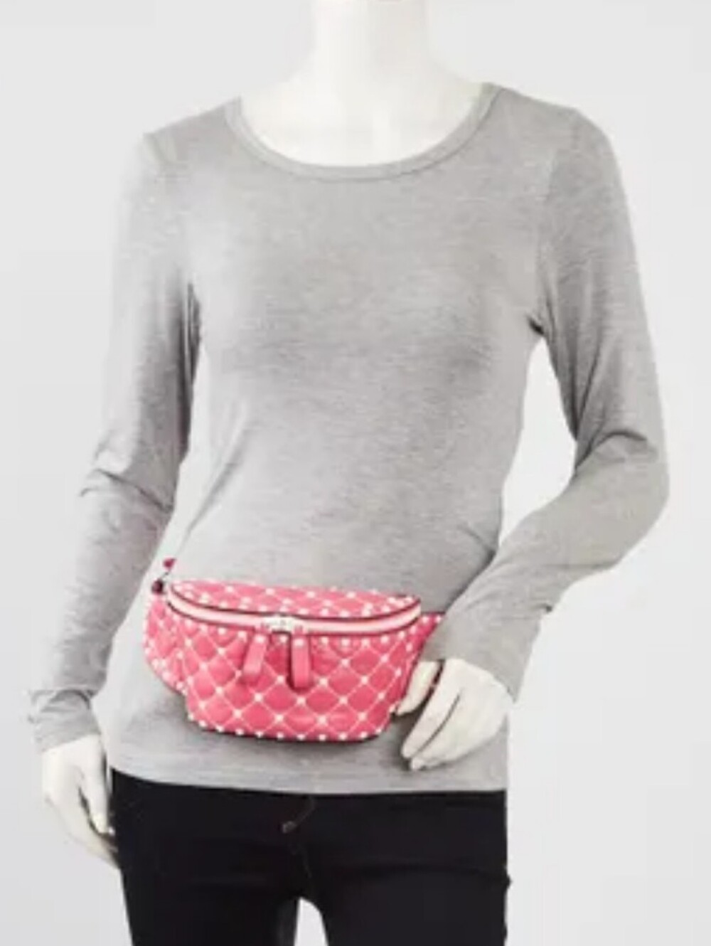 Valentino Pink Lambskin Leather Rockstud Spike Belt Bag/ EXCELLENT CONDITION! - Picture 2 of 6